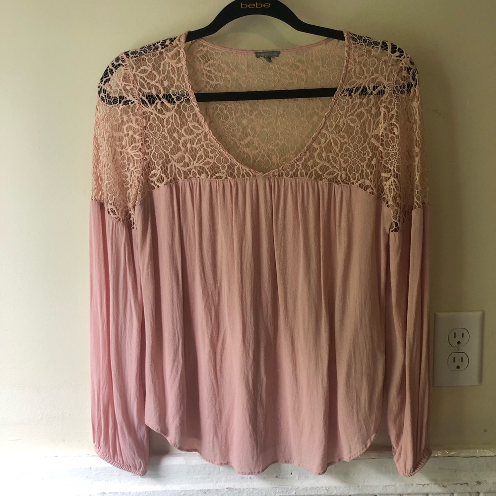 Elegant Baby Pink Lace Blouse